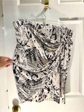 Robert Rodriguez B&W Faux Wrap Pencil Skirt Size Large